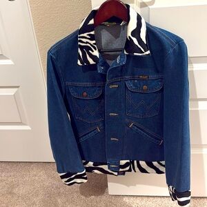Vintage Wrangler Denim Jacket with Zebra Trim